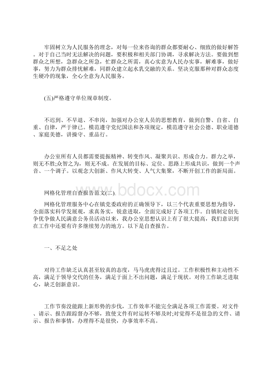 最新自查报告范本模板网格化管理自查报告范文.docx_第3页