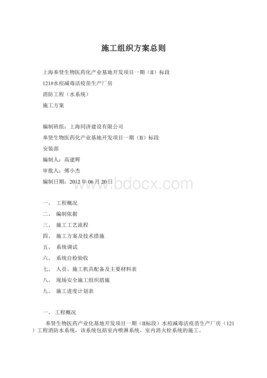 施工组织方案总则文档格式.docx