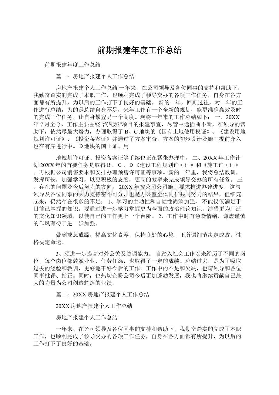 前期报建年度工作总结.docx