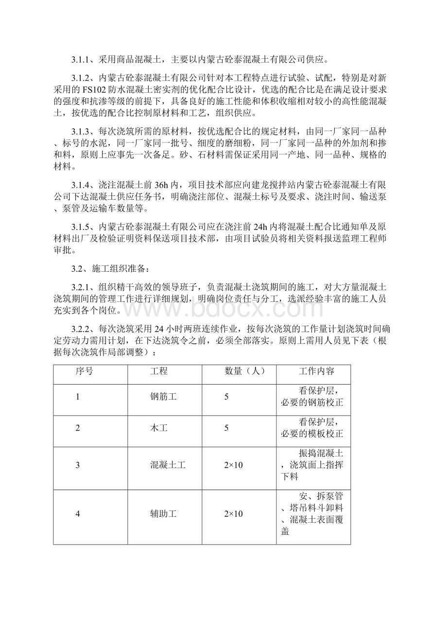 地下室混凝土工程施工作业方案文档格式.docx_第3页