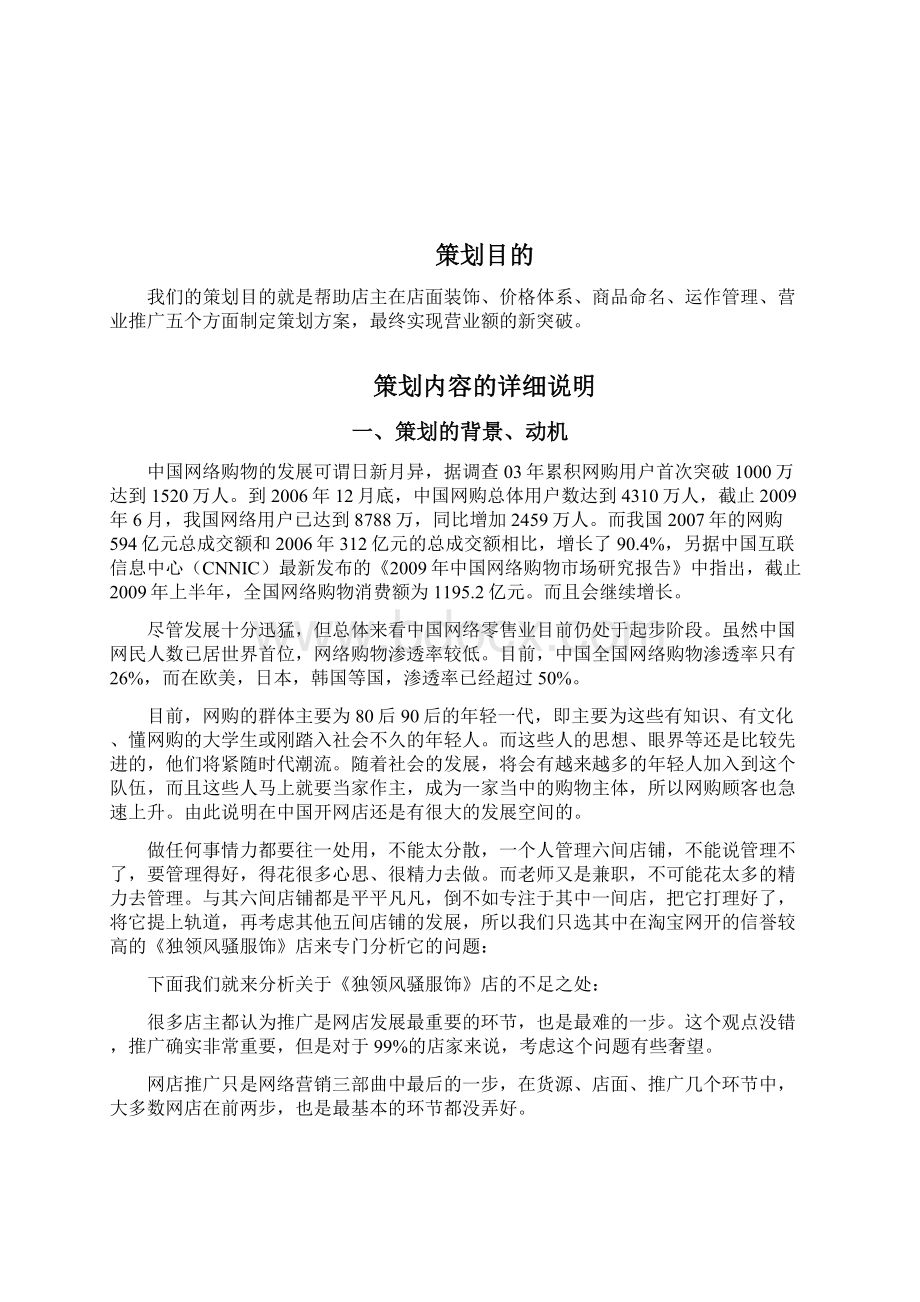 淘宝网店营销推广详细策划书.docx_第2页