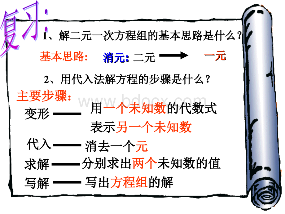 课件-华师大版七年级下册7.2.3二元一次方程组的解法PPT课件下载推荐.ppt_第2页