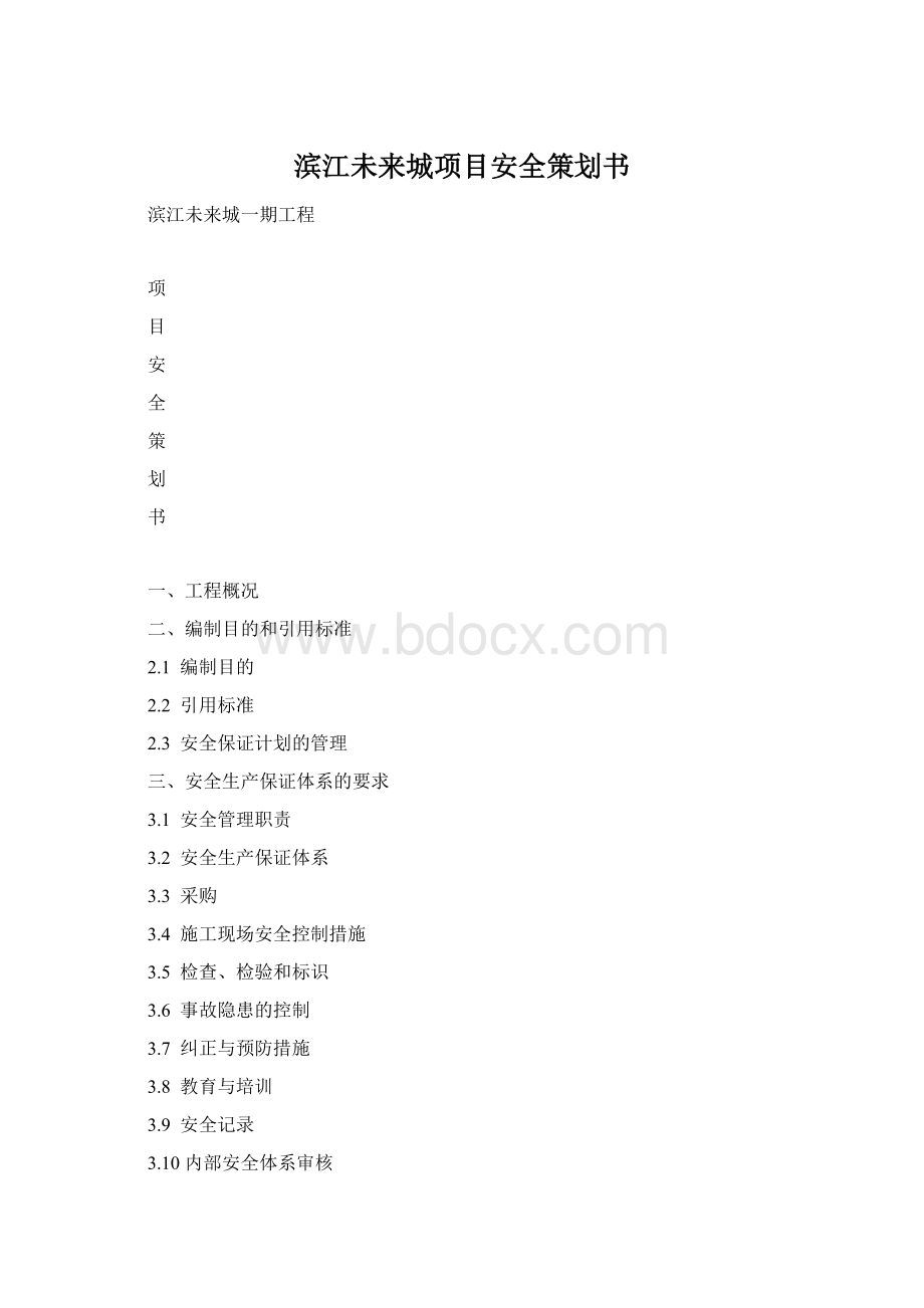 滨江未来城项目安全策划书.docx