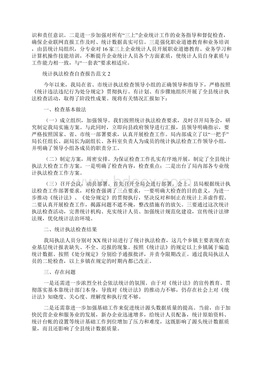 统计执法检查自查报告范文4篇.docx_第2页