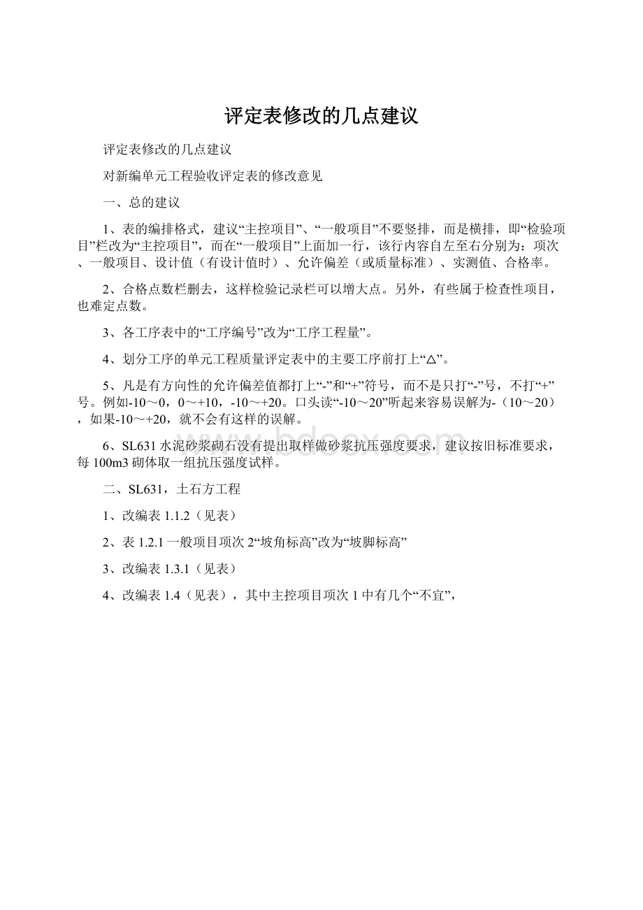 评定表修改的几点建议Word文档格式.docx