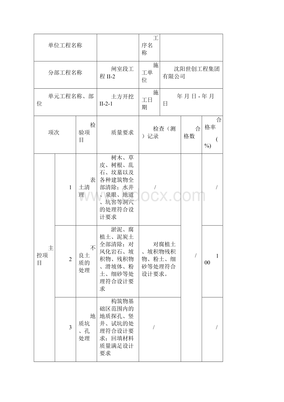 水利工程土方开挖评定表Word文件下载.docx_第3页