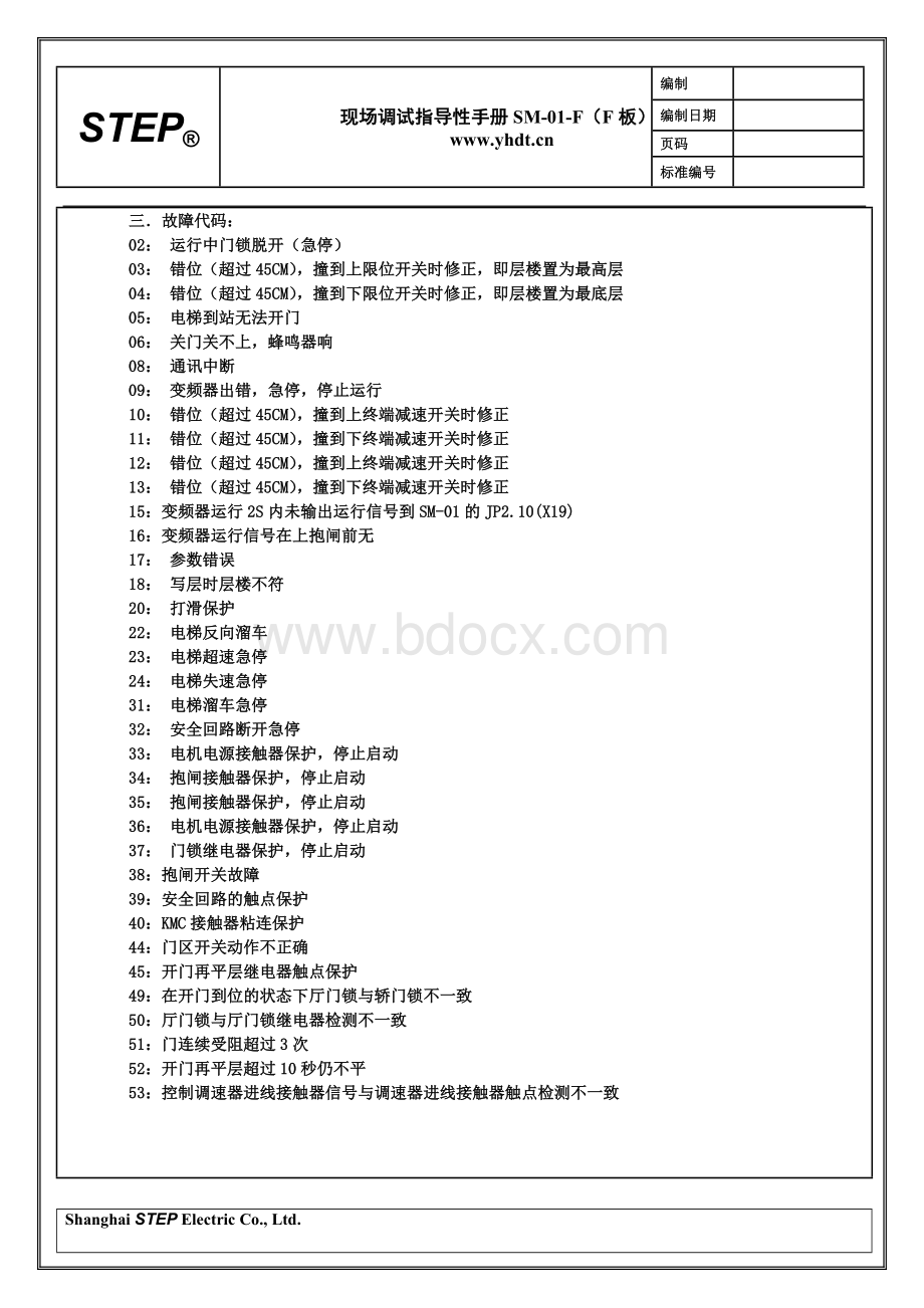 新时达主板电梯现场调试指导性文件(SM-01-F板)宝宝Word下载.doc_第3页