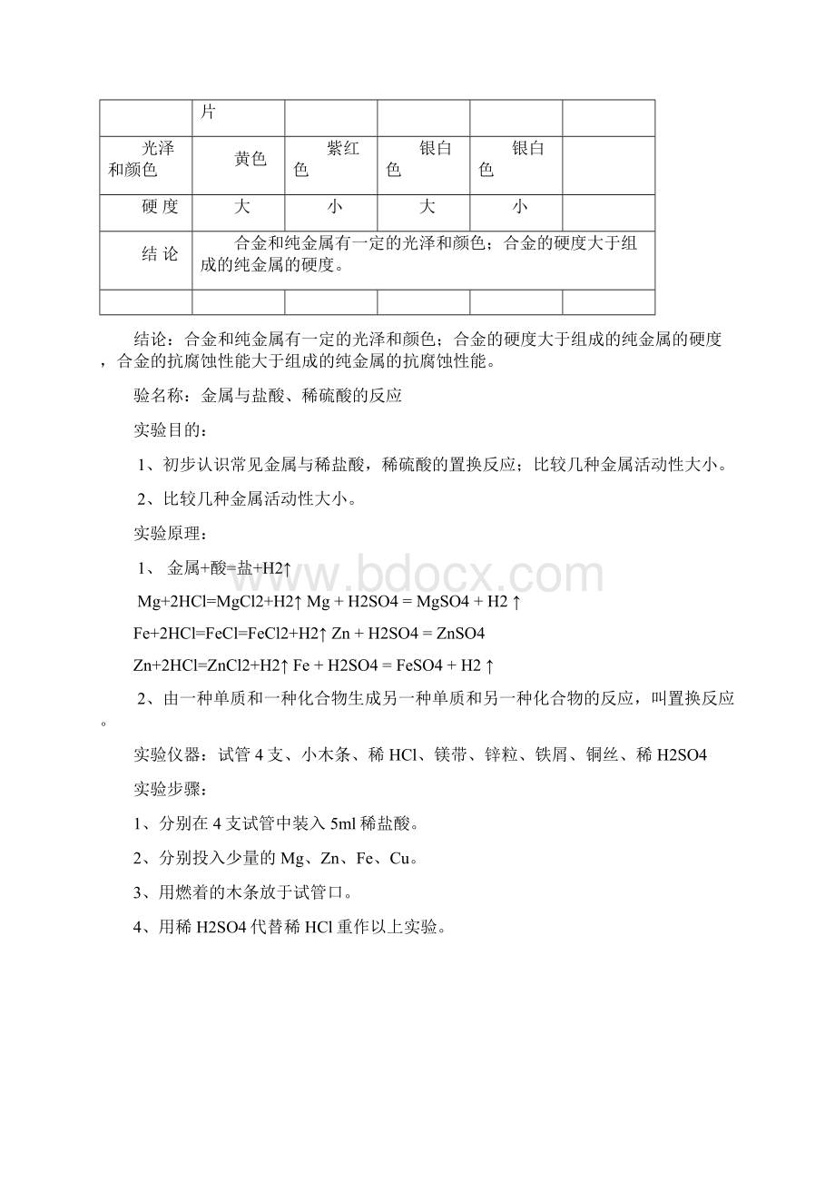 九年级化学下册实验教案.docx_第2页