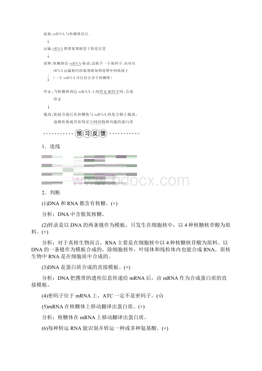 高中生物第四章基因的表达第1节基因指导蛋白质的合成学案新人教版必修2Word格式文档下载.docx_第3页