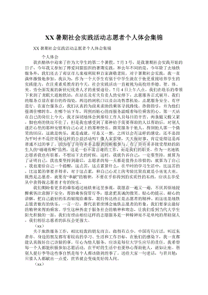 XX暑期社会实践活动志愿者个人体会集锦.docx