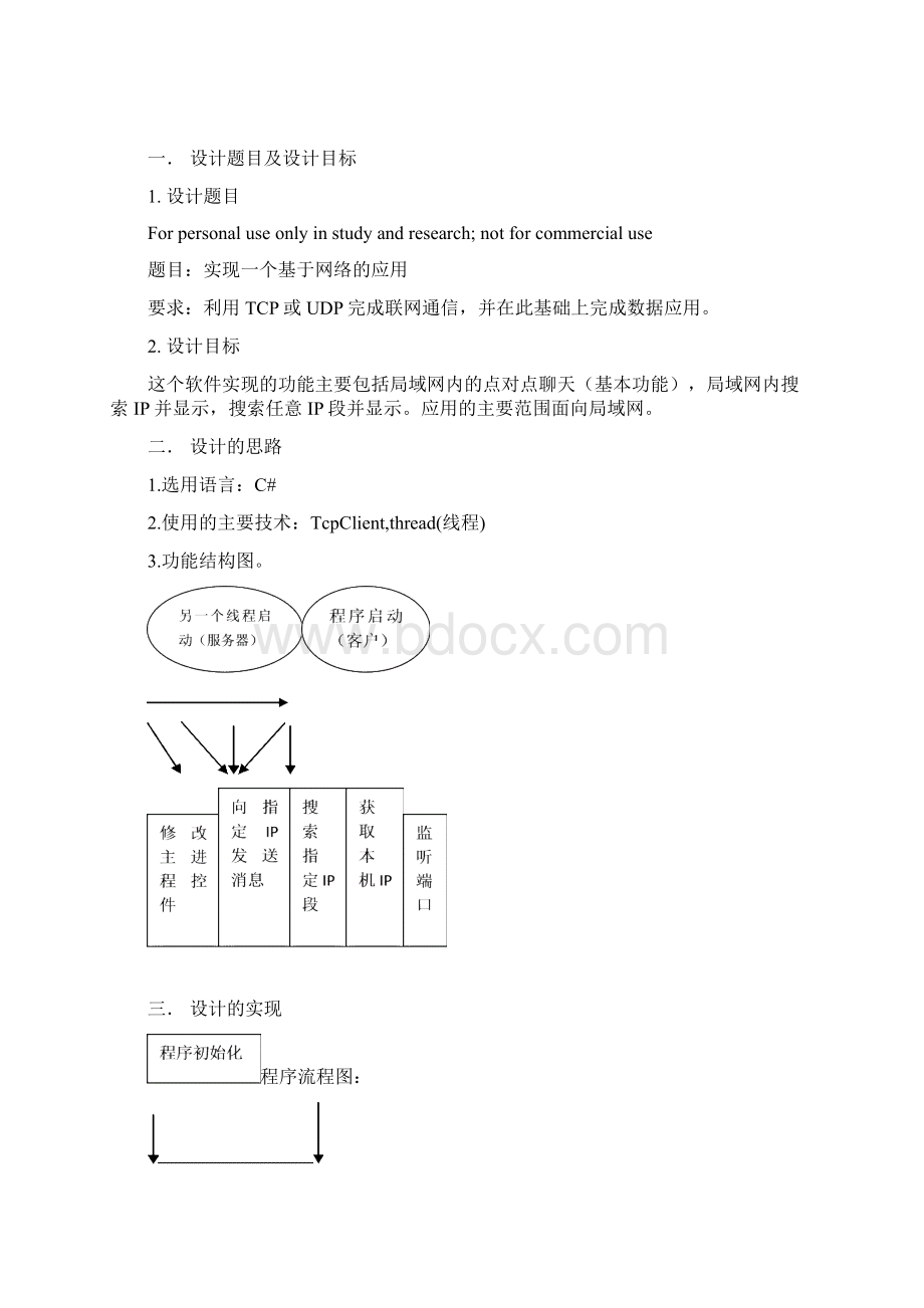 网络课程设计报告点对点聊天软件的实现Word文档格式.docx_第2页