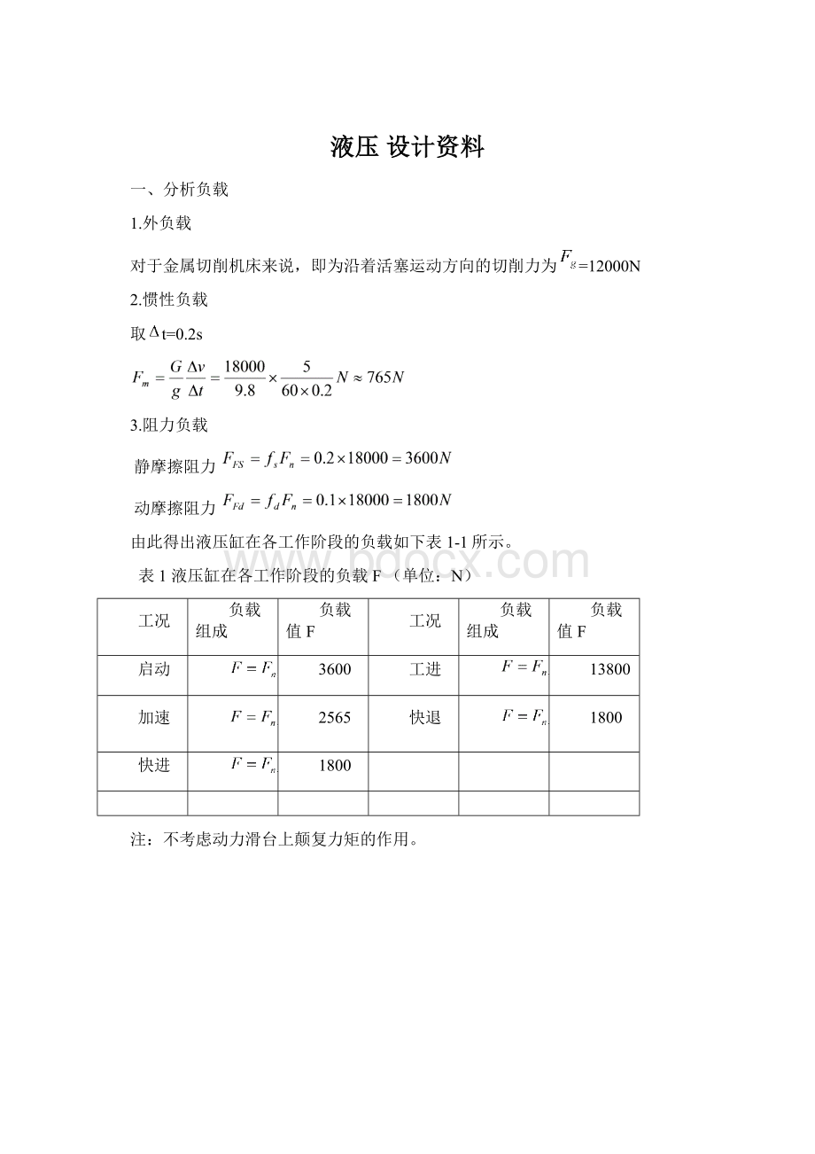 液压设计资料Word格式.docx