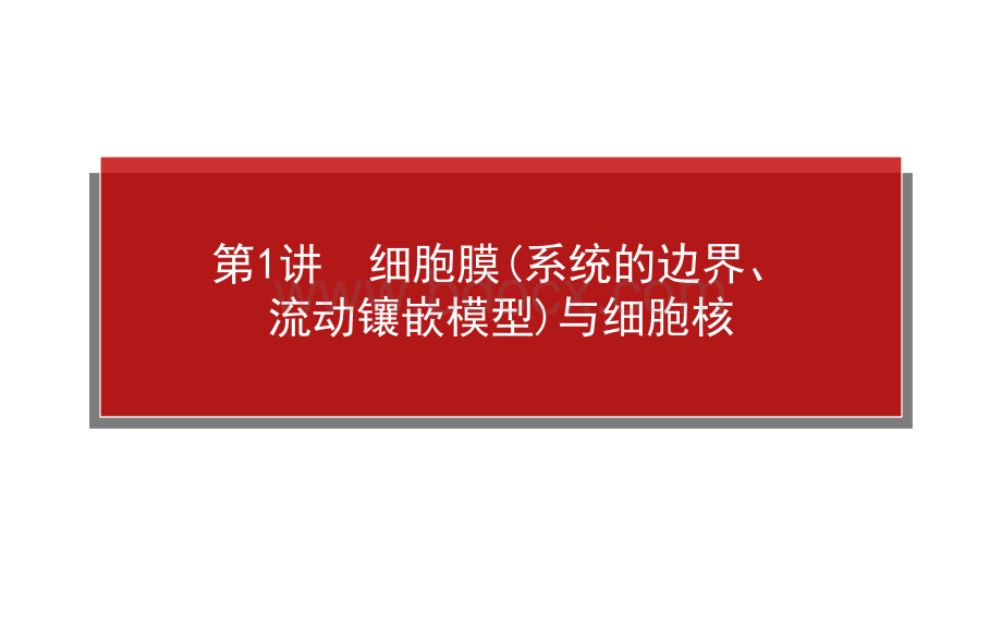 高考第一轮复习细胞膜系统的边界流动镶嵌模型与细胞核.ppt