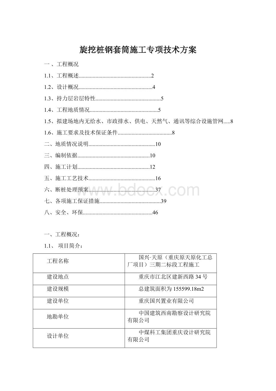 旋挖桩钢套筒施工专项技术方案.docx