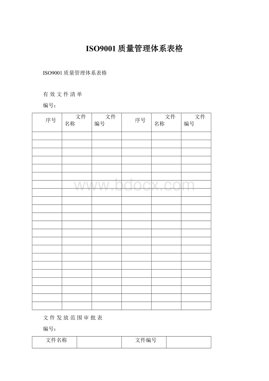 ISO9001质量管理体系表格.docx_第1页