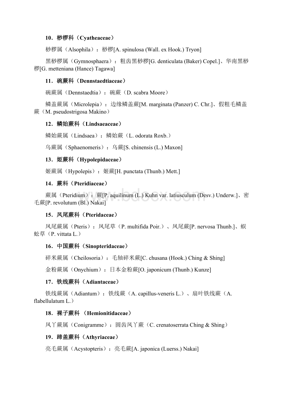 整理重庆市常见维管植物名录Word文档格式.docx_第3页