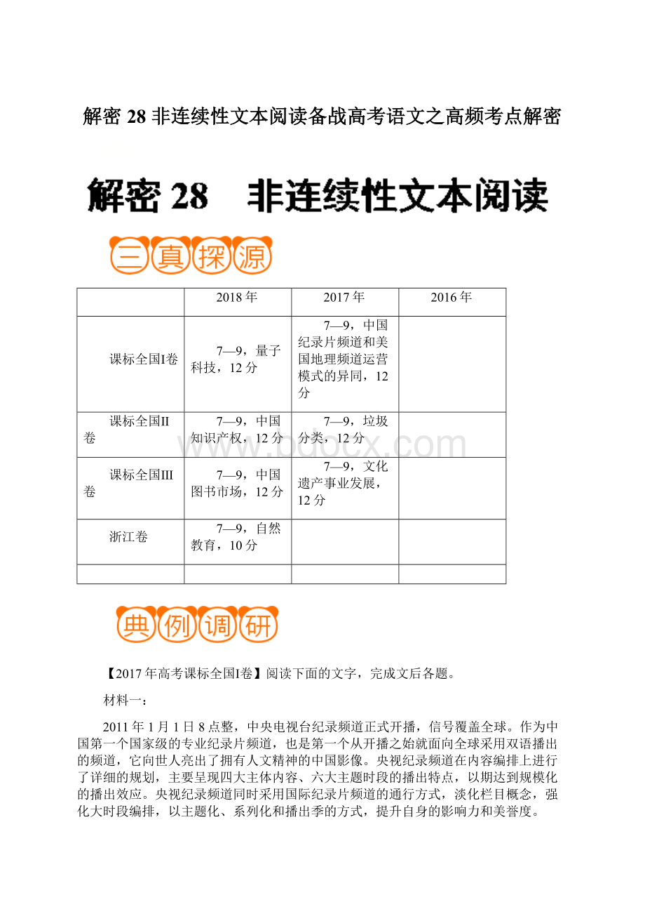 解密28 非连续性文本阅读备战高考语文之高频考点解密.docx_第1页