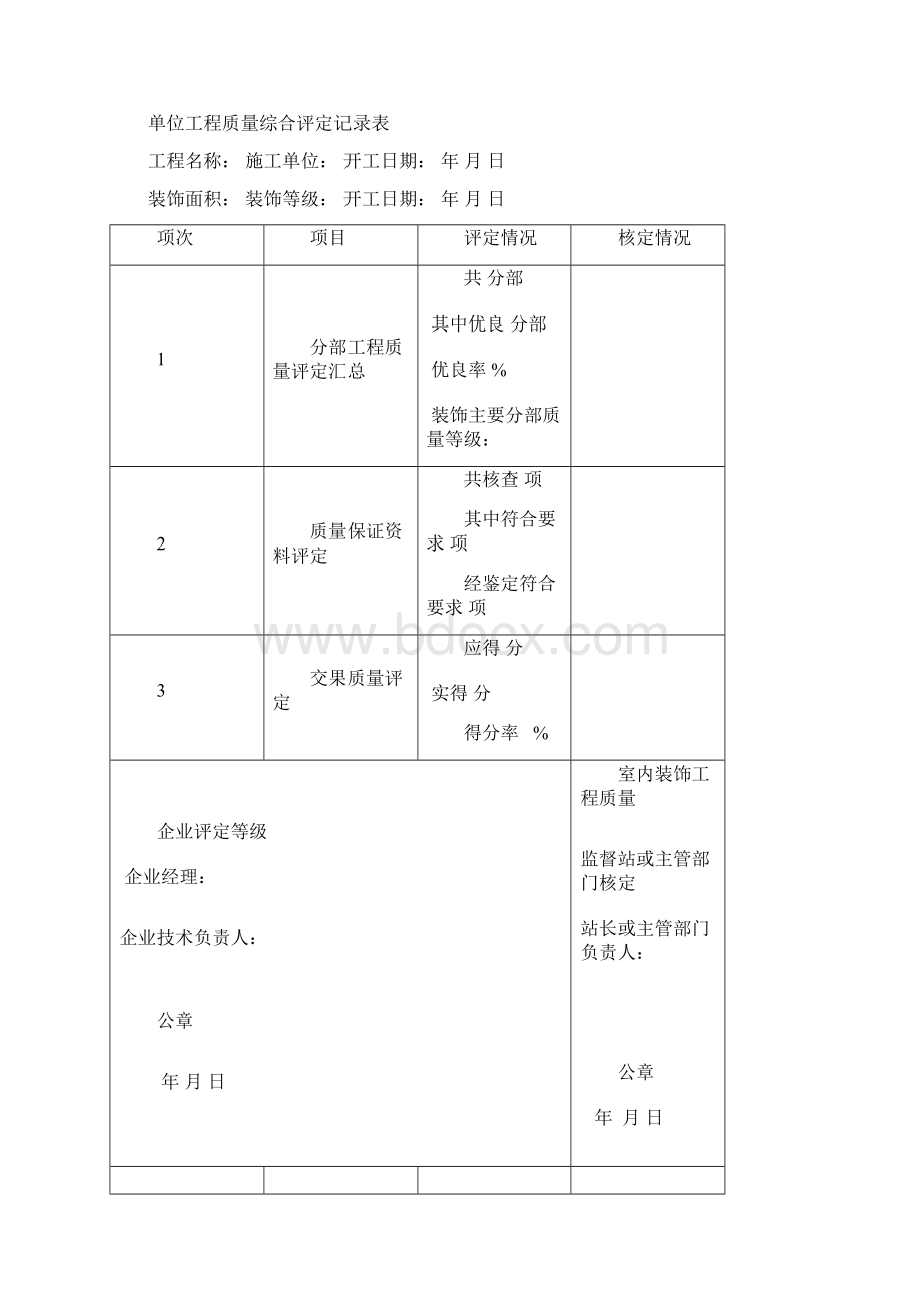 单位工程分部工程分项质量评定记录表.docx_第2页