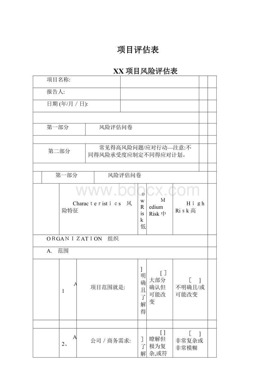 项目评估表Word文档格式.docx_第1页