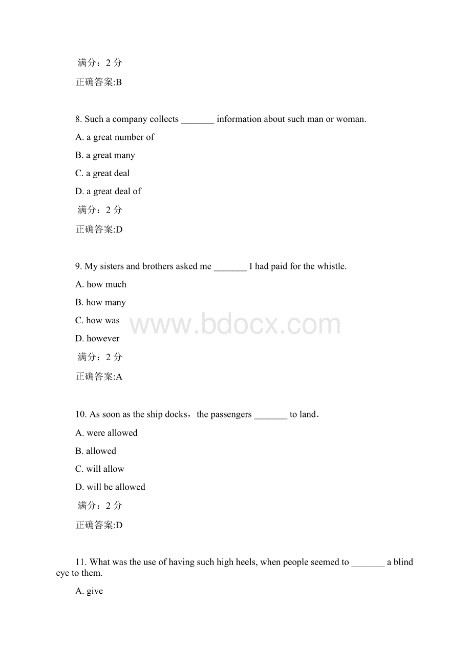 电科大17秋《大学英语1专科》在线作业1满分答案Word文档格式.docx_第3页