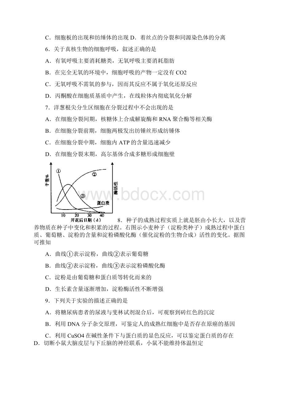 广东省实验中学高考热身训练题生物.docx_第3页