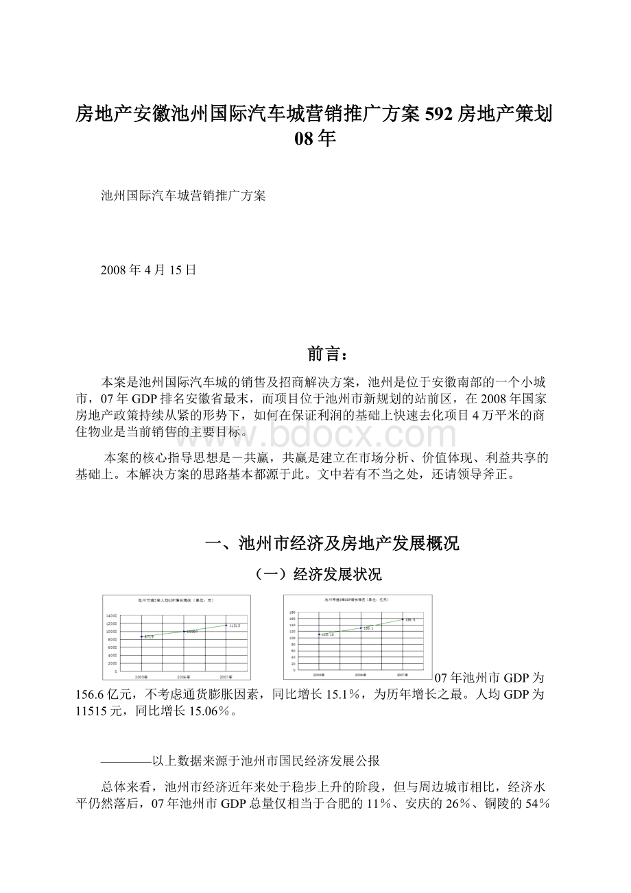 房地产安徽池州国际汽车城营销推广方案592房地产策划08年.docx