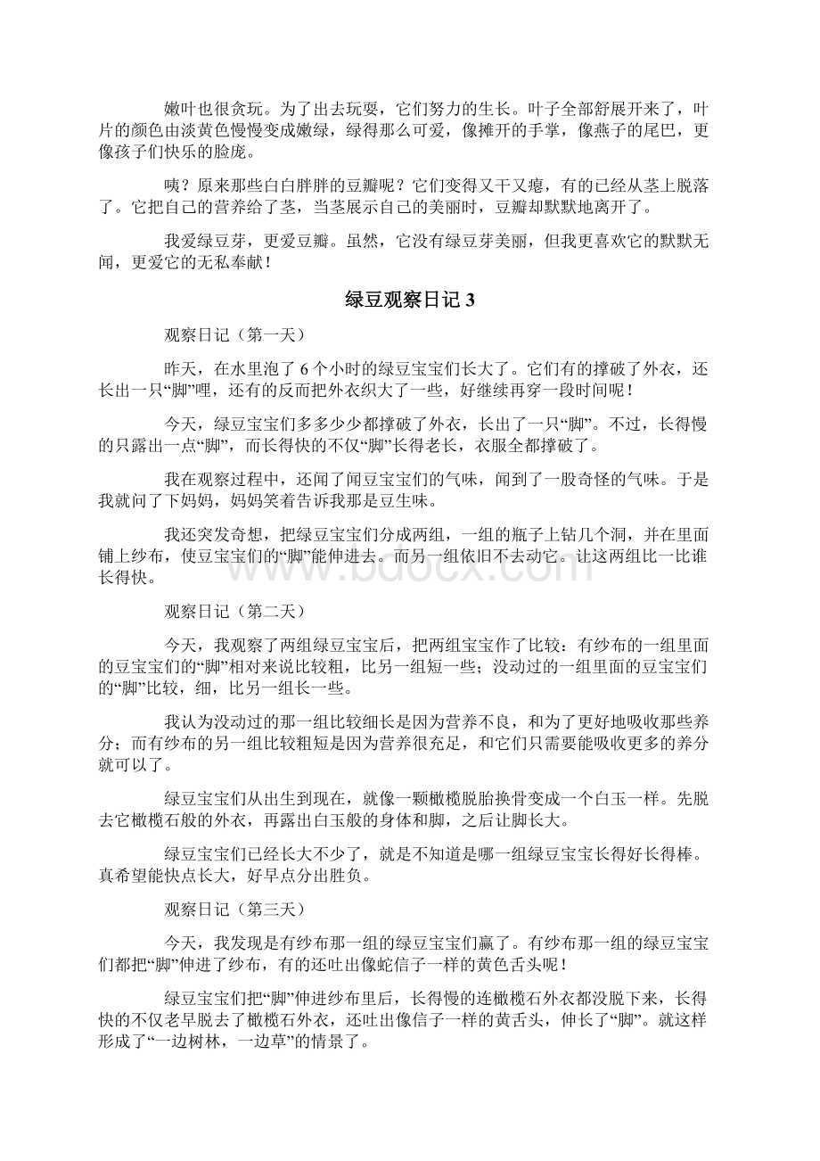 绿豆观察日记10篇Word格式文档下载.docx_第2页