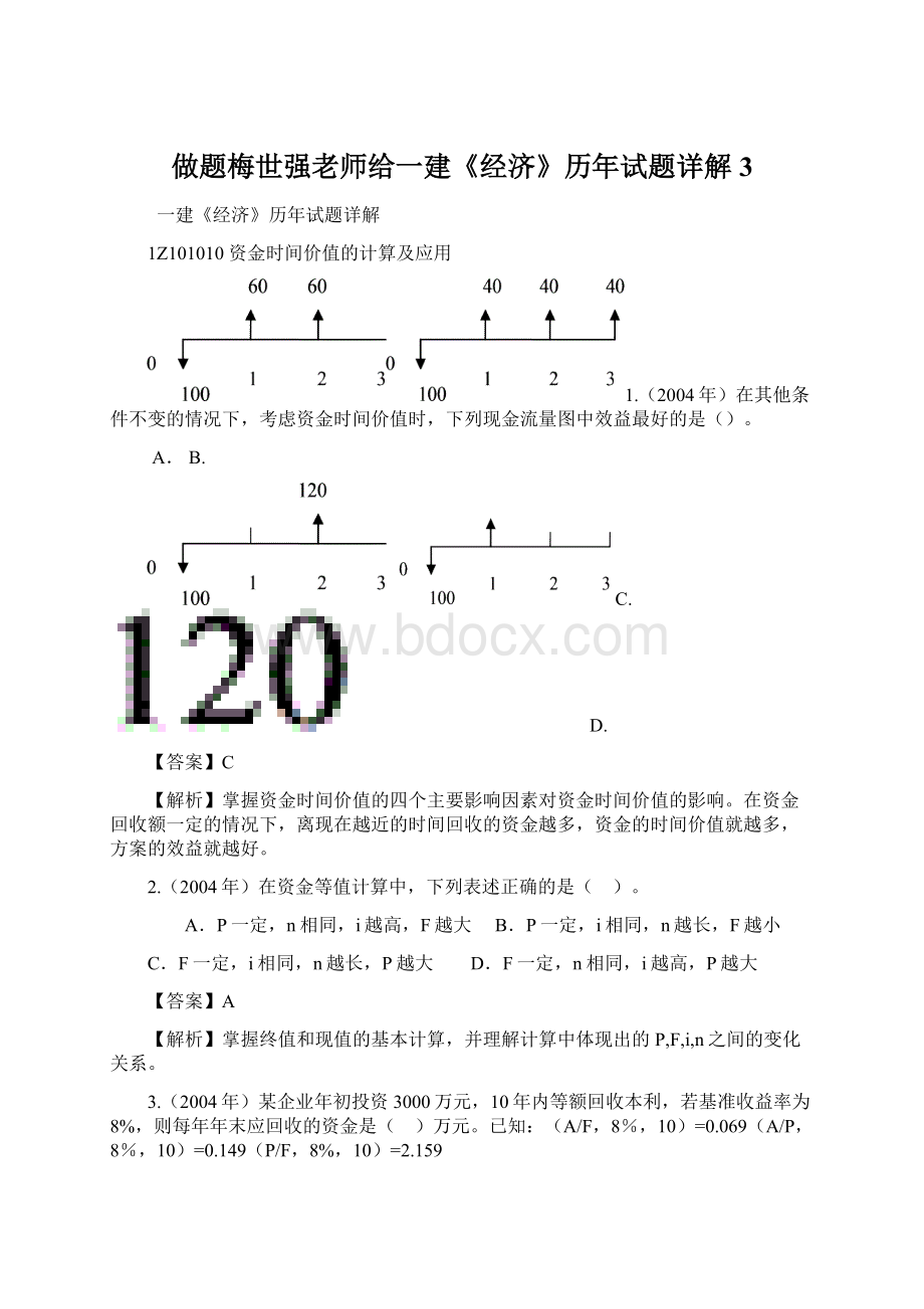 做题梅世强老师给一建《经济》历年试题详解3.docx_第1页