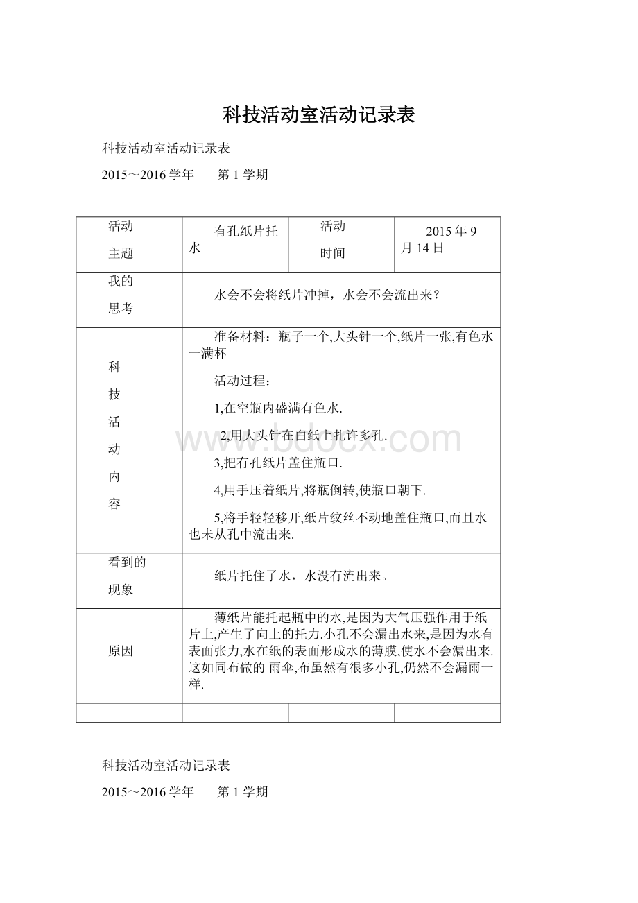 科技活动室活动记录表.docx