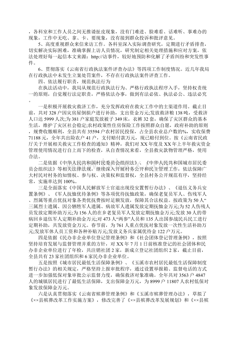 XX年民政局自查报告文档格式.docx_第3页