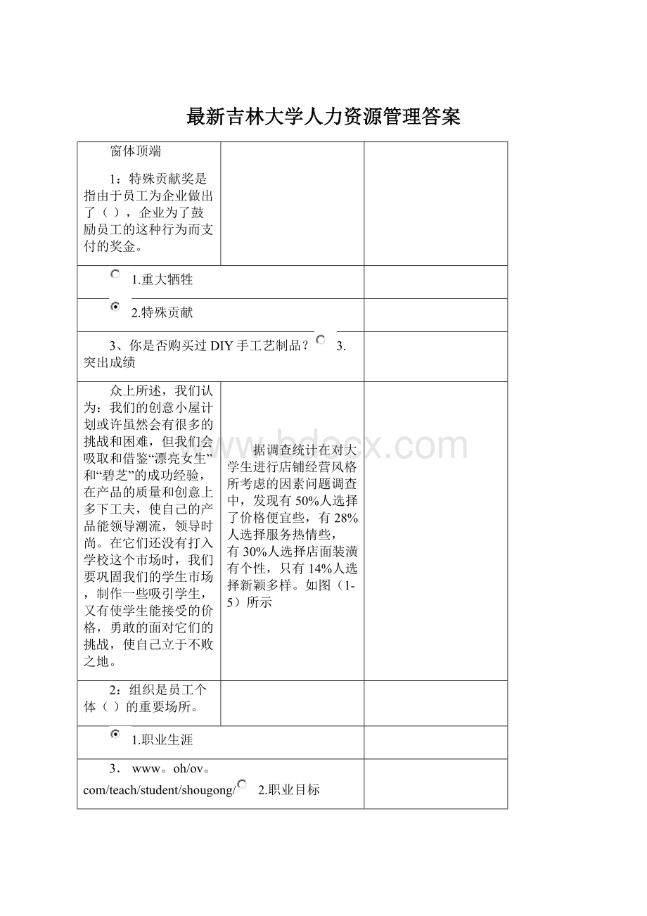 最新吉林大学人力资源管理答案Word文档格式.docx