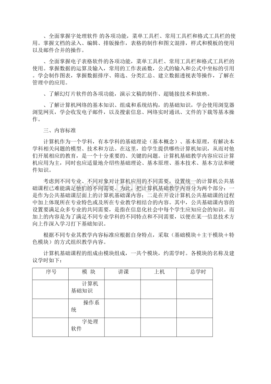 计算机应用基础课程标准.docx_第3页