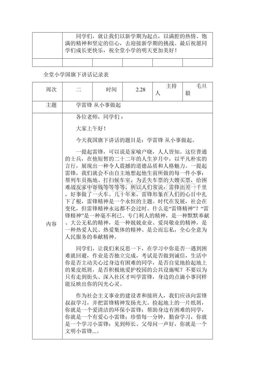 小学下学期国旗下讲话稿汇编集锦精编版Word文档格式.docx_第2页