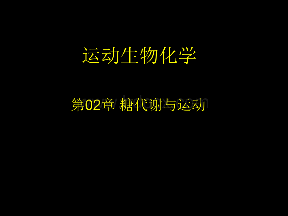 糖代谢与运动.ppt