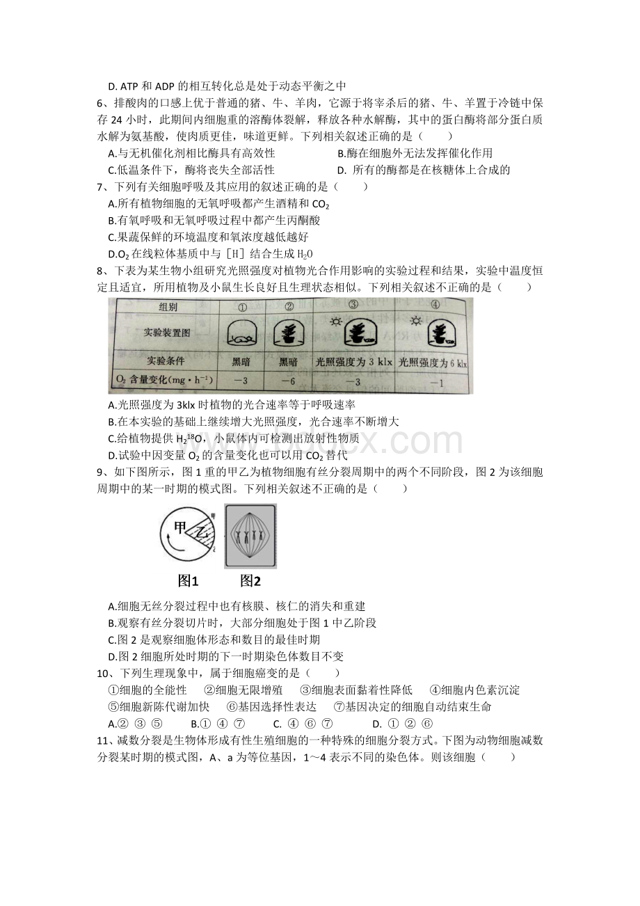 陕西省水平考试样题生物Word下载.doc_第2页