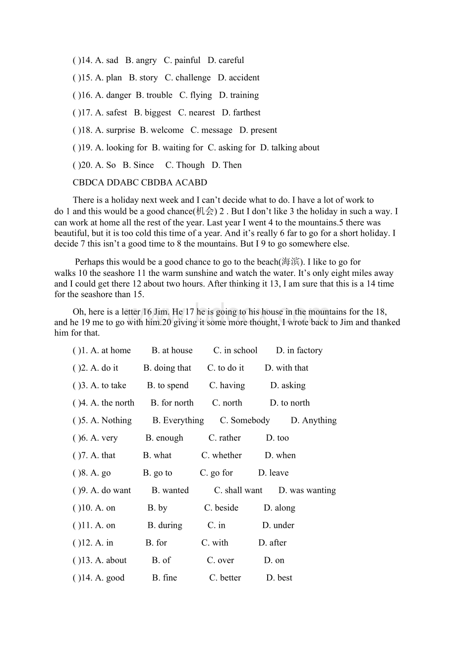 英语完形填空20道题.docx_第2页