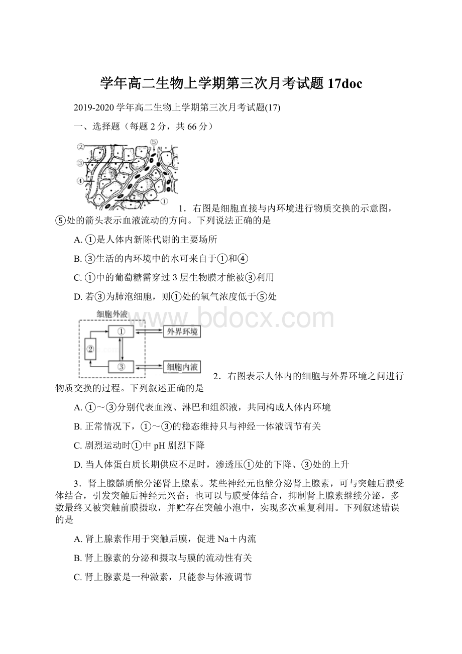 学年高二生物上学期第三次月考试题17docWord格式文档下载.docx_第1页