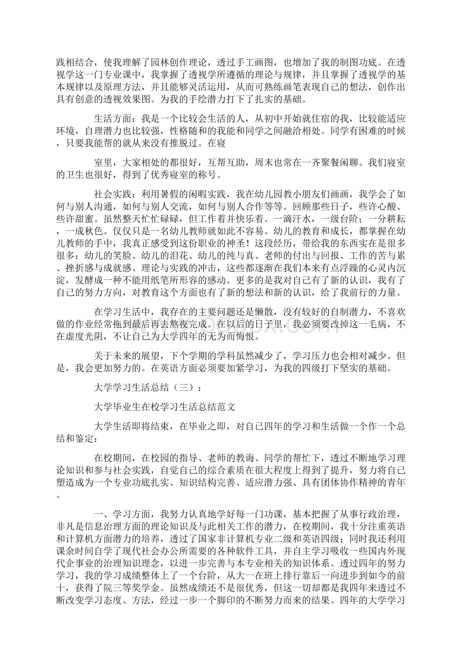 大学学习生活总结20篇满分指导Word格式.docx_第2页