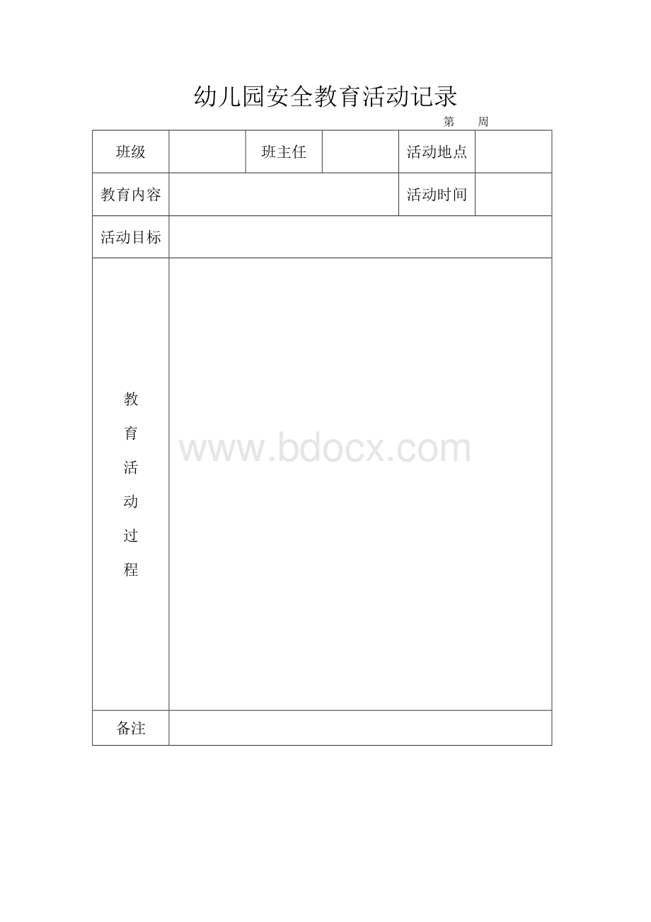 幼儿园安全教育活动记录.doc_第1页