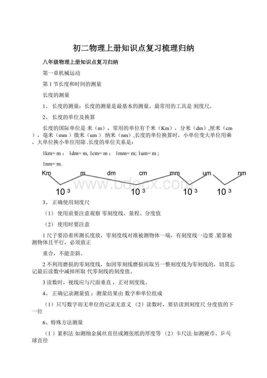 初二物理上册知识点复习梳理归纳文档格式.docx