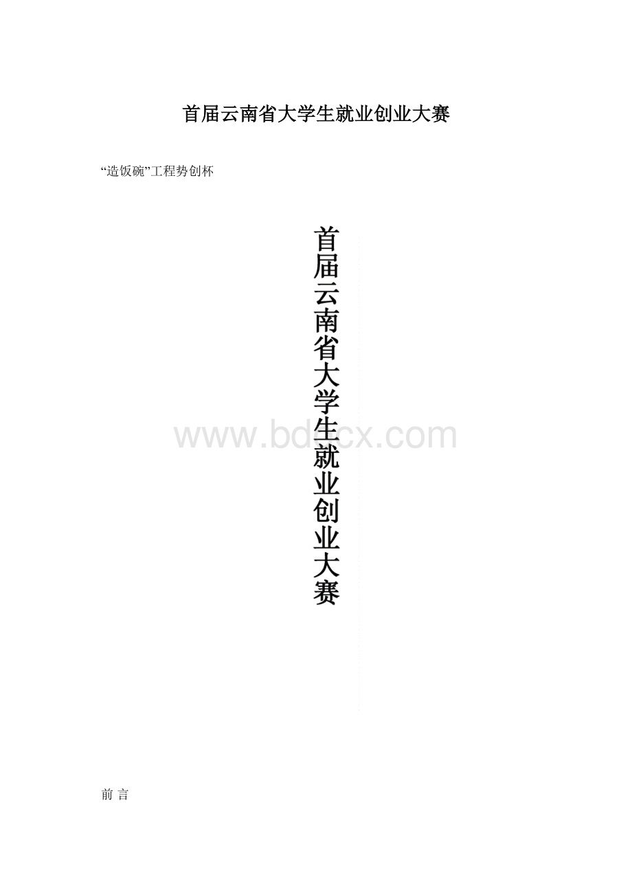 首届云南省大学生就业创业大赛Word下载.docx