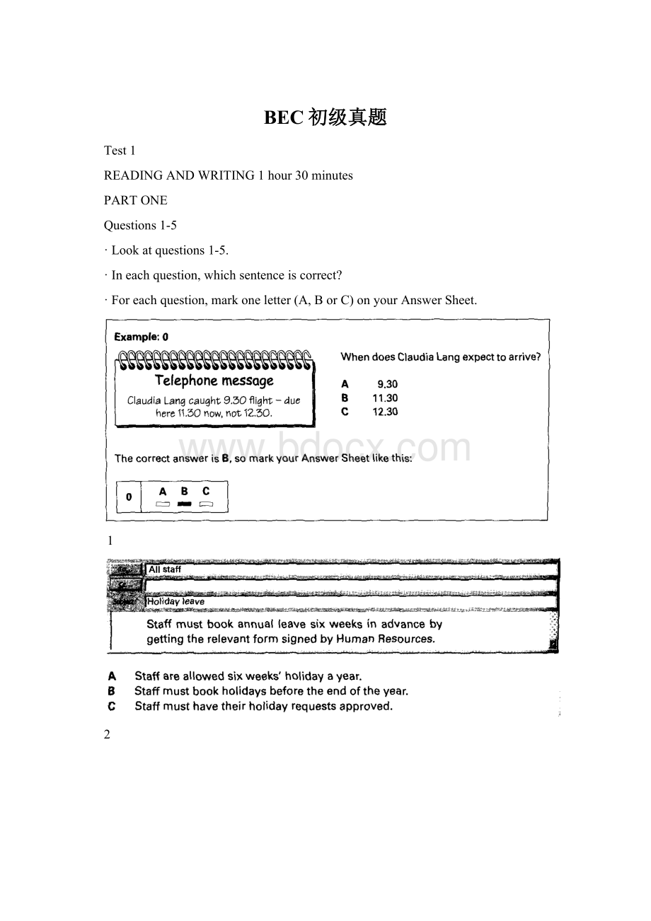 BEC初级真题Word格式.docx_第1页