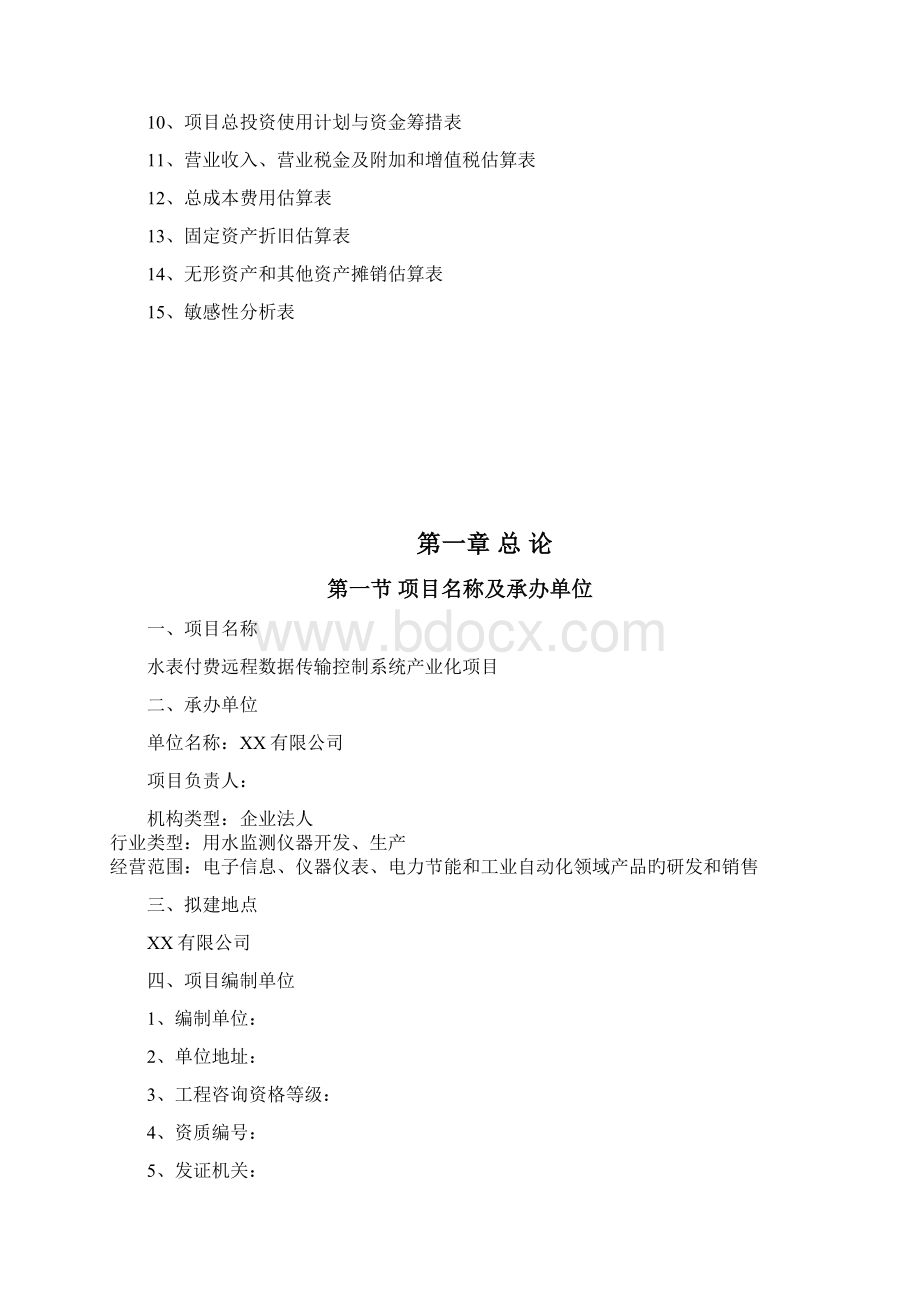 水表付费远程数据传输控制系统产业化项目可行性研究报告精选申报稿Word格式.docx_第2页