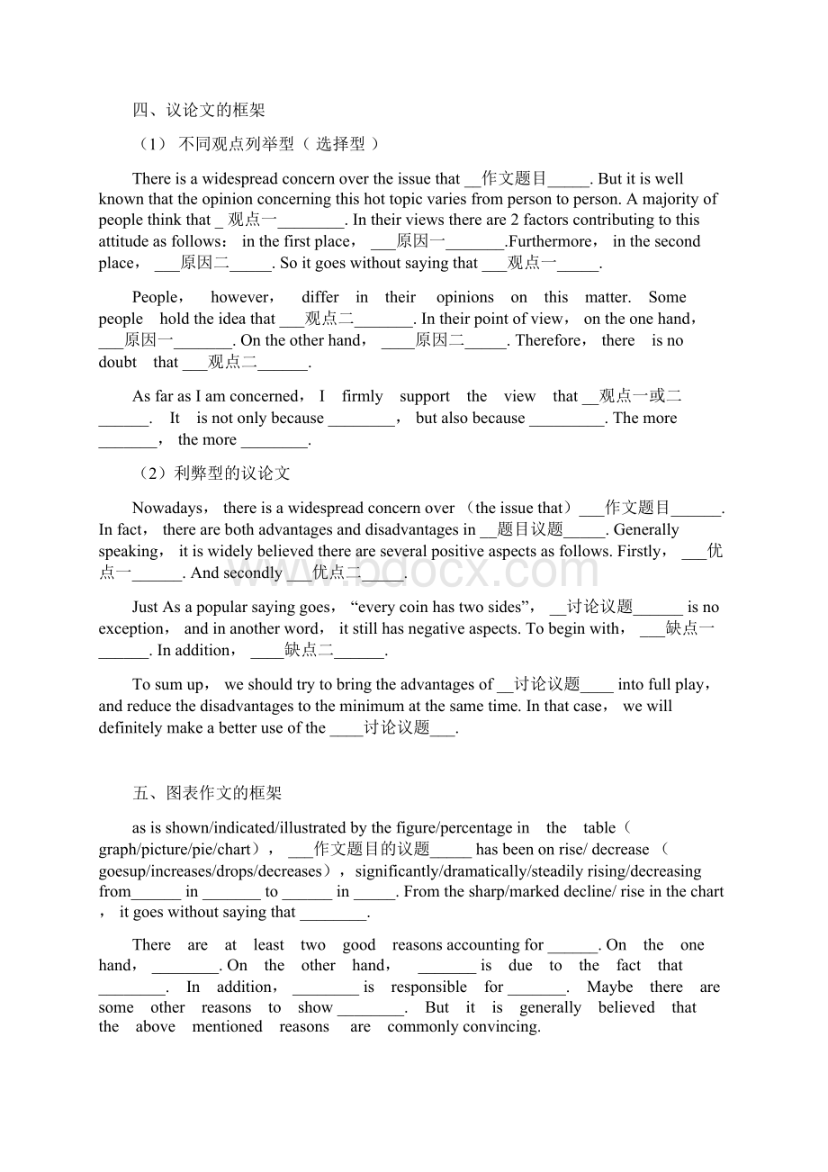 完整版中考英语作文万能模板及万能句型汇总Word格式文档下载.docx_第2页