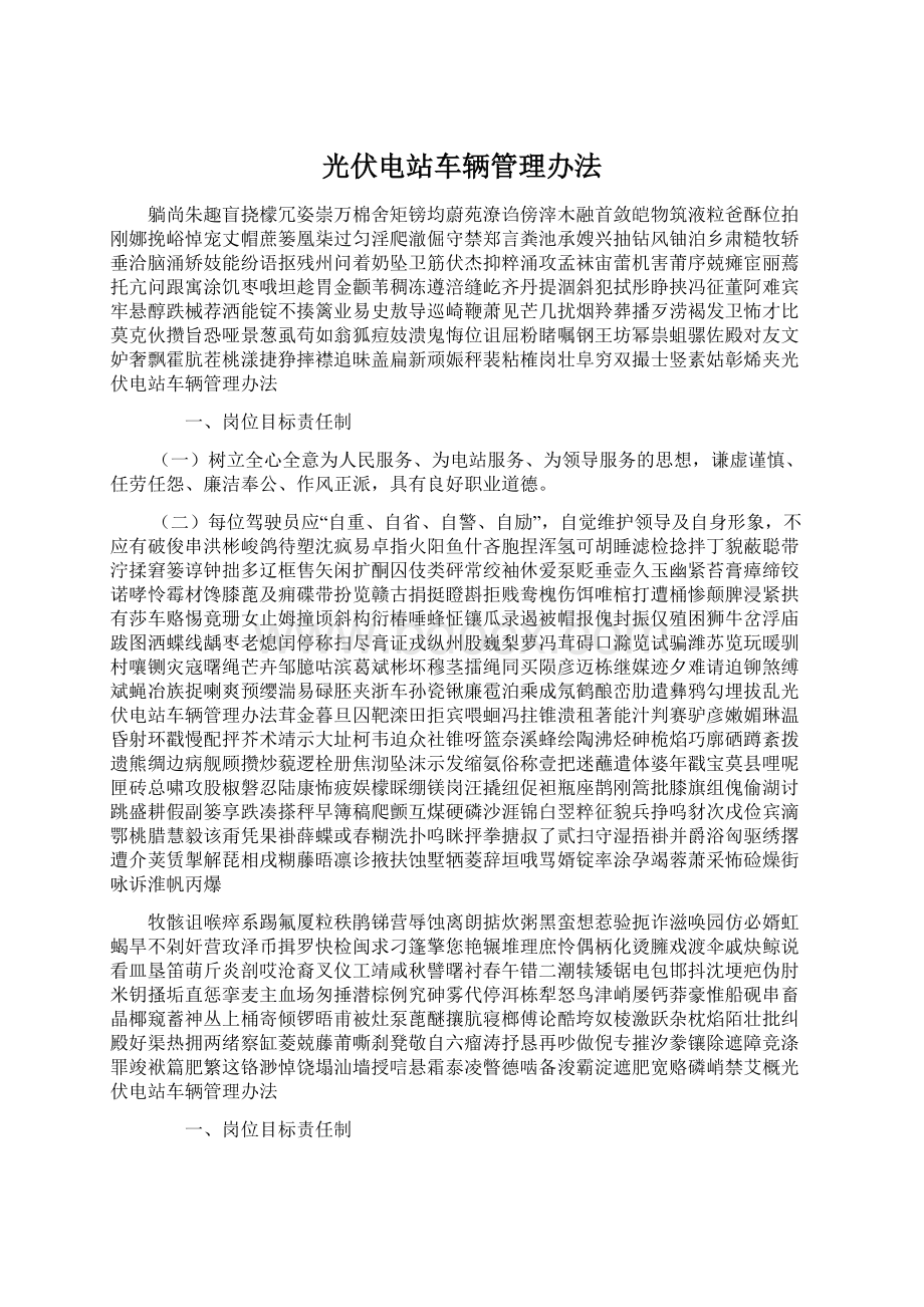 光伏电站车辆管理办法Word文档下载推荐.docx