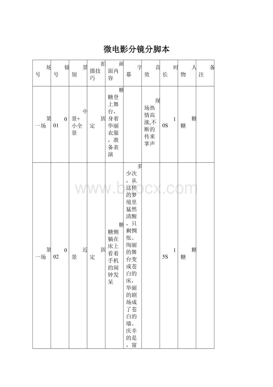 微电影分镜分脚本.docx_第1页