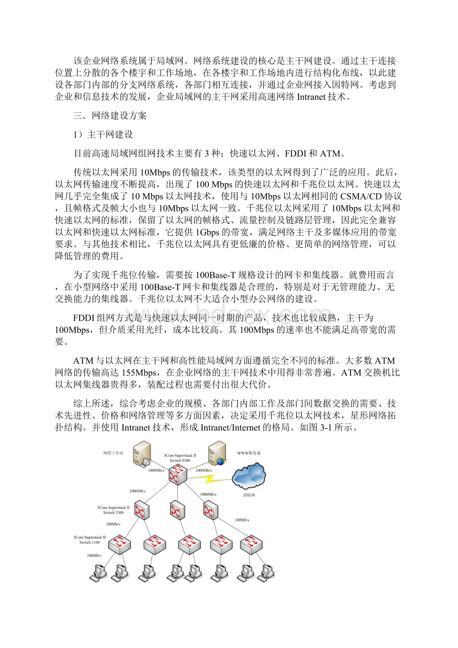 XX企业办公网络设计方案书Word文档格式.docx_第3页