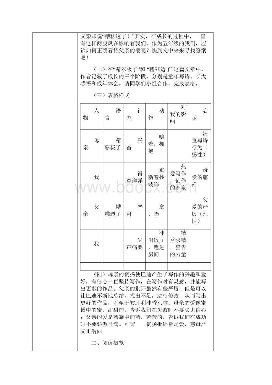 小学五年级语文《父爱的高度》群文阅读教学设计含选文Word文档格式.docx_第2页