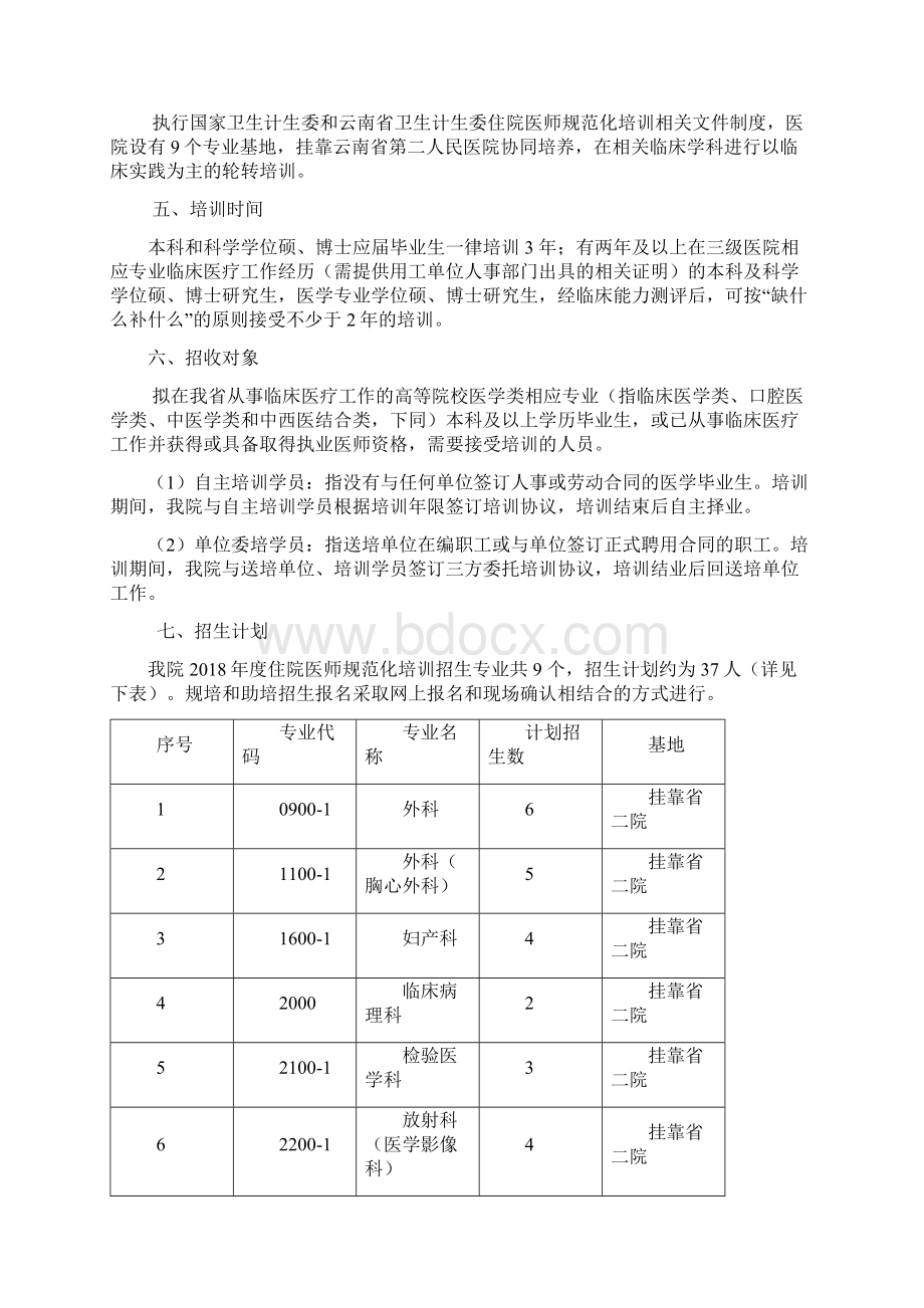 云南省肿瘤医院昆明医科大学第三附属医院国家住院医师规范化培训专业基地招生简章模板.docx_第3页