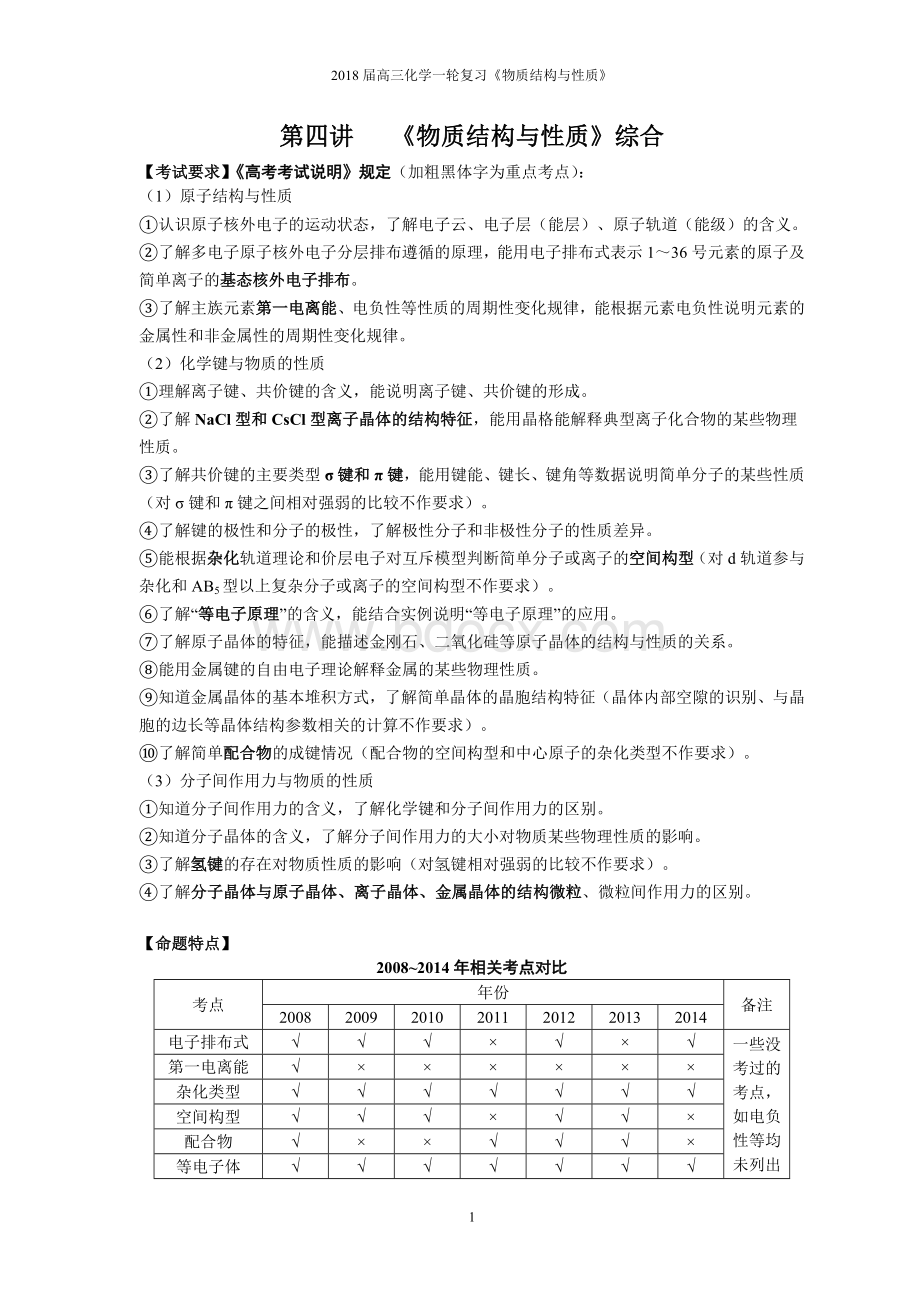 高三化学复习物质结构与性质综合文档格式.doc_第1页